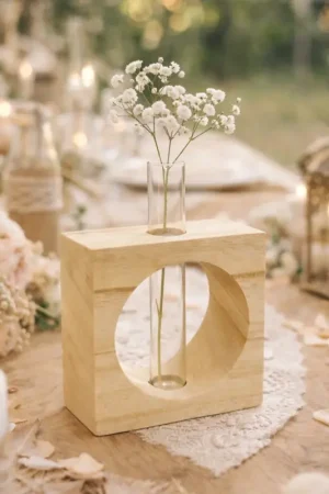 Vase soliflore dans cadre bois Bon Marché