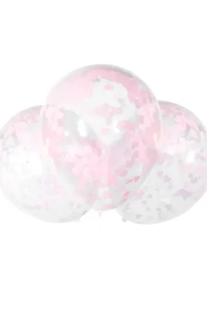 Ballon gonflable explosif avec confettis Rose 40cm x 5 pièces Retour Gratuit