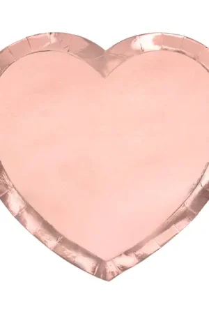 Assiette carton coeur rose gold x 6 pièces Bon Marché