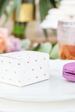 Soldes Boite a dragées mariage Coeur Rose gold x 10 pièces