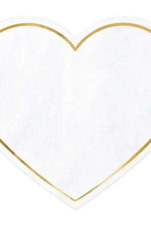 Dernier Modèle Serviette en papier Coeur liseré Or x 20 pièces