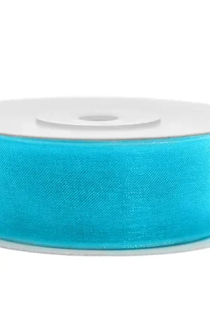 Expédié Aujourd'hui Ruban Organdi 25 mm Turquoise x 20 mètres