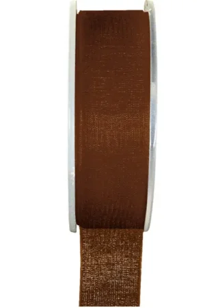 Ruban Organdi 25 mm Chocolat x 20 mètres Acheter Direct