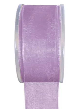 Certifié Ruban Organza 40mm Parme x 20 mètres