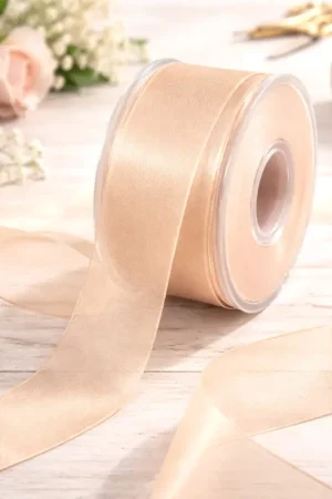 Ruban Organza 40mm Corail x 20 mètres Prix Cassé