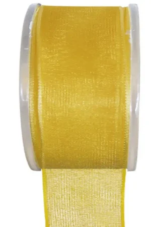 Prix Cassé Ruban Organza 40mm Jaune x 20 mètres