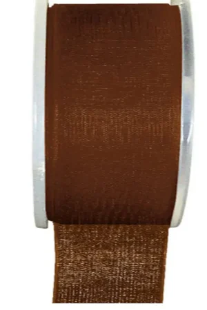 Petit Prix Ruban Organza 40mm Chocolat x 20 mètres