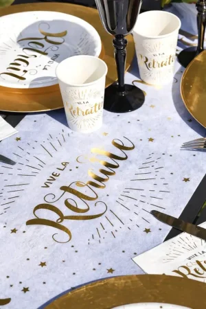 Super Prix Chemin de table Vive la retraite intissé
