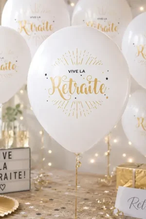 Ballon gonflable Vive la retraite x 8 pièces Commander Maintenant