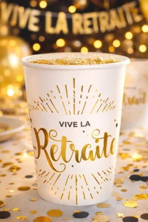 Must-Have Gobelet en carton Vive la Retraite x 10 pièces