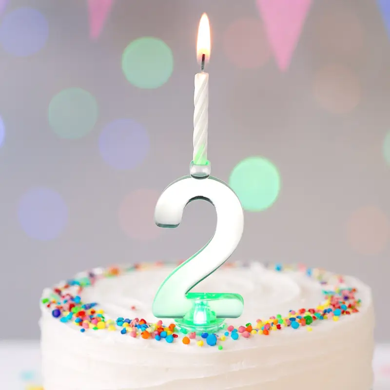 Super Prix Bougie LED Anniversaire Chiffre 2