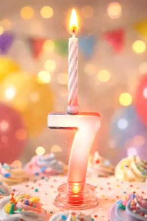 Bougie LED Anniversaire Chiffre 7 Jusqu'à Épuisement Des Stocks