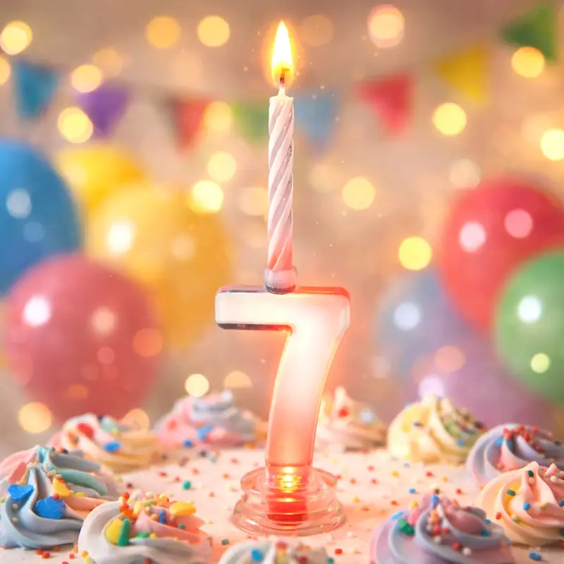 Bougie LED Anniversaire Chiffre 7 Jusqu'à Épuisement Des Stocks