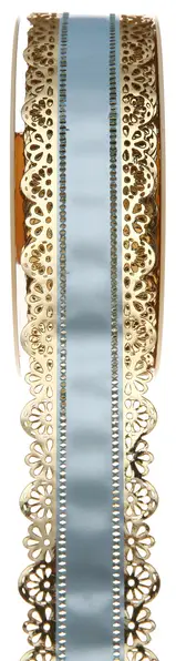 Pas Cher Ruban charlotte dentelle Bleu ciel 50mm x 20 mètres
