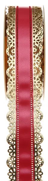 Paiement Sécurisé Ruban charlotte dentelle Rouge 50mm x 20 mètres
