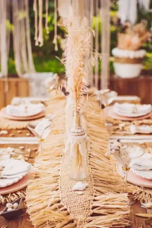 Chemin de table Bali Raphia Naturel Populaire