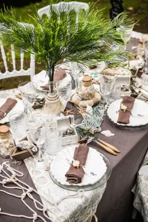 Usine Directe Chemin de table lin Coquillage