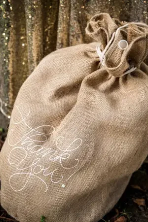 Sac Cadeau mariage en jute Thank You Livraison Express