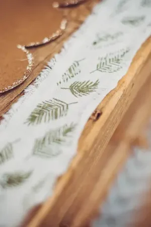 Jusqu'à Épuisement Des Stocks Ruban Lin Feuilles Tropicales