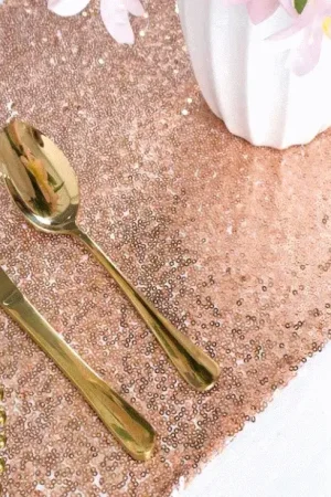 Jusqu'à Épuisement Des Stocks Chemin de table organza marbre Rose gold