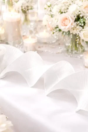 Ruban plissé Blanc pour déco de salle mariage Authentique