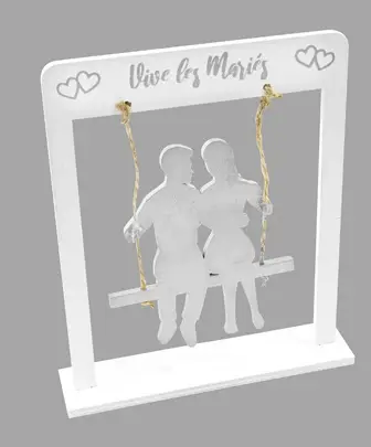 Nouvelle Collection Centre de table couple sur balancoire Argent