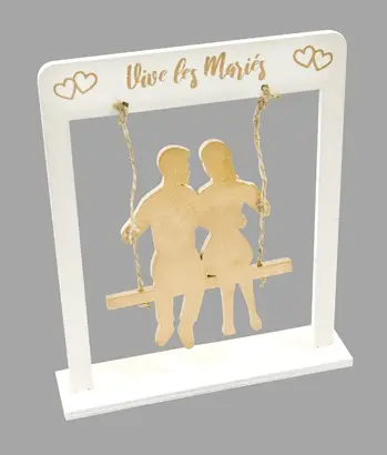 Commande En Gros Centre de table couple sur balancoire Or