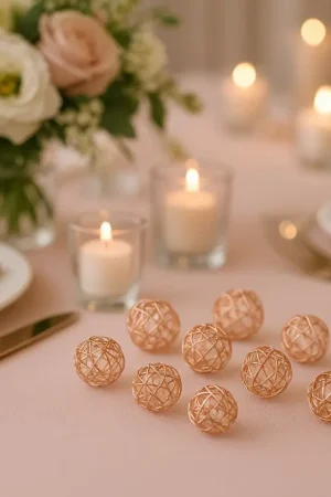 Boule en Métal Rose gold x 12 pièces Offre Spéciale
