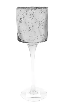 Prix Cassé Photophore Sur Pied Métallisé Argent