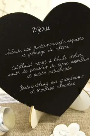 Haute Qualité Coeur façon ardoise sur chevalet