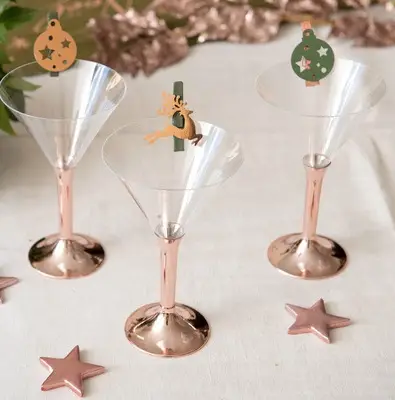 Retour Gratuit Verre cocktail plastique Rose Gold Chrome x 20 pièces