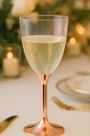 Marque Verre a vin plastique Rose Gold Chrome x 20 pièces