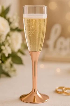 Meilleure Vente Flûte à champagne en plastique Rose gold Chrome 12 cl x 20 pièces