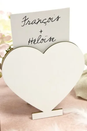 Retour Gratuit Porte Menu Coeur Blanc