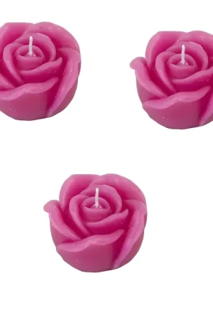 Promotion Bougie mariage rose Fuchsia x 3 pièces