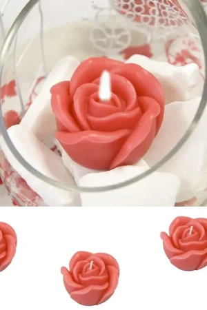 Usine Directe Bougie mariage rose Rouge x 3 pièces