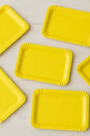 Plateau en carton Jaune 24 x 33 cm x 5 pièces Super Prix