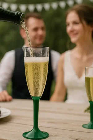 Offre Spéciale Flûte à champagne en plastique Vert Sapin 12 cl x 20 pièces