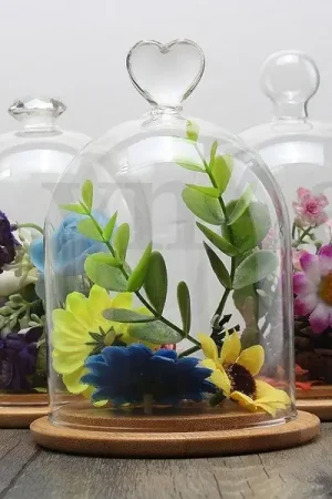 Cloche en verre mariage avec support bois Meilleur Prix