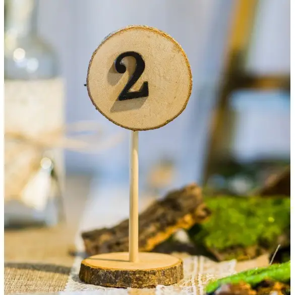 10 marque tables rondins de bois avec chiffre Commander Vite