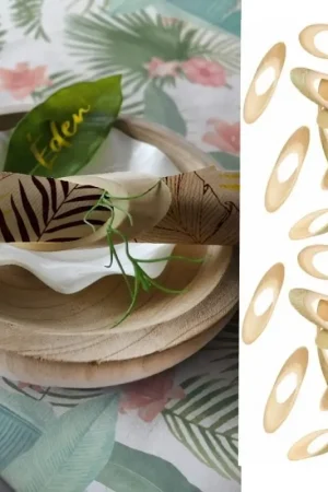 Lot de 24 Ronds de serviette en Bambou naturel Achat Immédiat