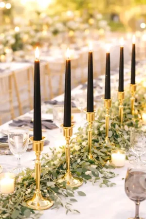 Dernier Modèle Bougie chandelier mariage Noir x 10 pièces