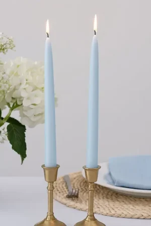 Paiement Sécurisé Bougie chandelier mariage Bleu ciel x 10 pièces