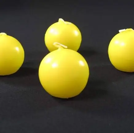 Petit Prix Bougie mariage boule Jaune 6cm