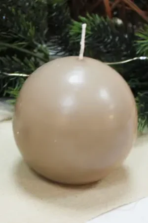 Bougie mariage boule Taupe 6cm Meilleur Choix