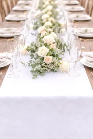 Prix Cassé Chemin de table pas cher intisse 25 mètres Blanc