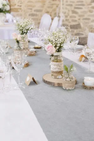 Chemin de table pas cher intisse 25 mètres Gris Nouvelle Collection