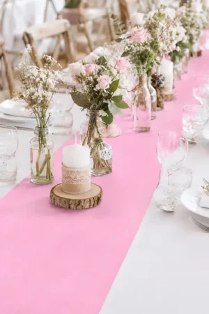 Top Vente Chemin de table pas cher intisse 25 mètres Rose