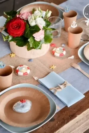Acheter Direct Chemin de table pas cher intisse 25 mètres Bleu Ciel