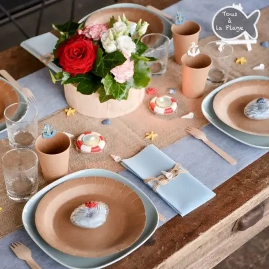 Acheter Direct Chemin de table pas cher intisse 25 mètres Bleu Ciel